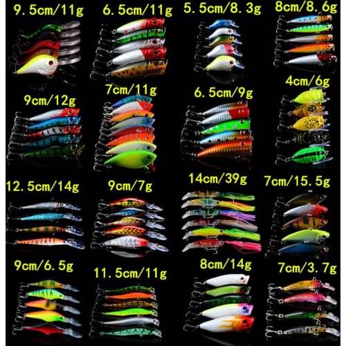 83pcs/lot Fishing Lures Set Mixed 16 Models Hard Baits Artificial Make 83 Different Colors Wobblers Fishing Tackle Wholesale
