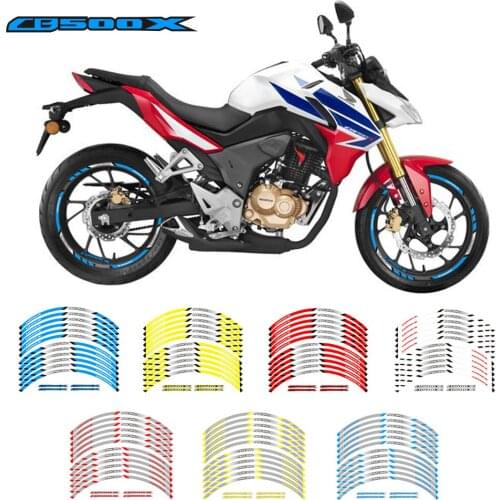 New Motorcycle wheel sticker 12Pcs Thick Edge Outer Rim Sticker Stripe Wheel Decals For Honda CB500X
