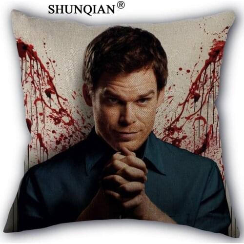 New Linen Cotton Pillowcase dexter Printed Pillow Cover Home Textiles Decorative Pillowcase Customize Gift 45x45cm one side