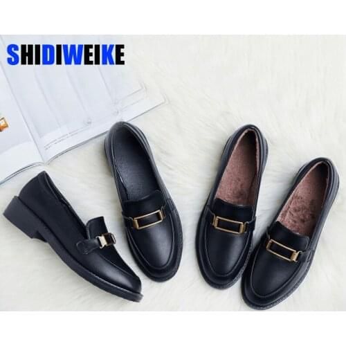 2021 New Women Flat Shoes Round Toe Lace-Up Oxford Shoes Woman Genuine Leather Brogue Women Platform Shoes Women Loafers AB699