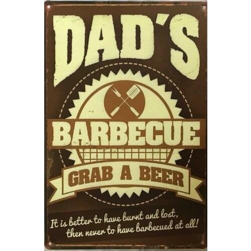 Dads BBQ Rustic Metal Tin Sign Decor Pub Home Door Vintage Wall Art Poster Plaque