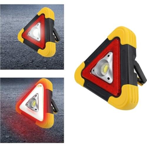 Portable Car LED Work Light Road Safety Triangle Warning Sign Alarm Lamp Emergency Breakdown Flashing Light On Hand