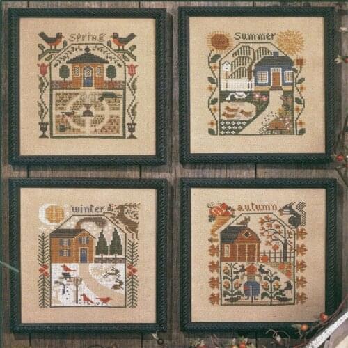 Drop Shipping Embroidery Prairie Seasons Cross Stitches Kits with 14CT Aida Counted Canvas & Free Shipping for Housewarming