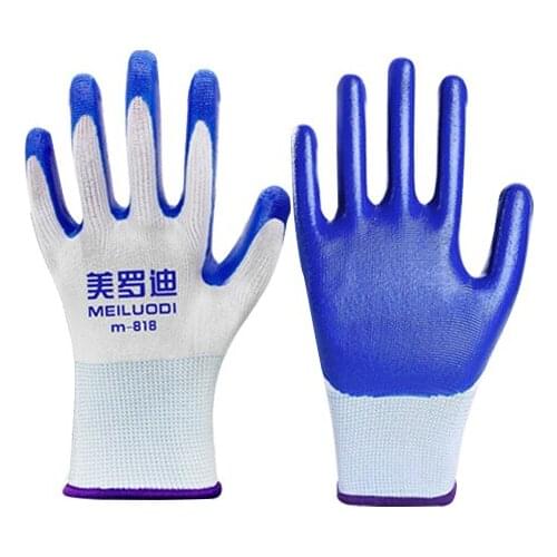 Work Gloves Rubber Nitrile Protective Gloves Wear-resistant Non-slip Durable Gloves for Worker Construction Site Work Supplies