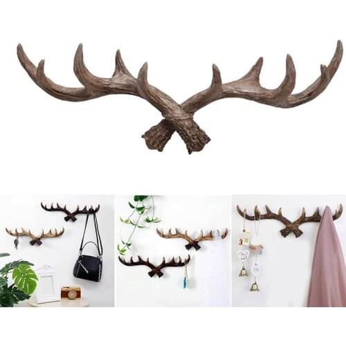Retro Antler Hook Decoration Wall Hanging Coat Rack Clothing Store Entrance Wall Decoration Wall Key Hook UD88