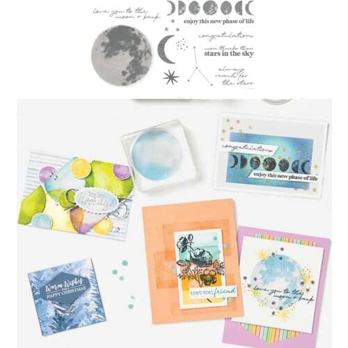 Planet Moon Starry Sky Cutting Dies and Stamps Scrapbook Dariy Decoration Stencil Embossing Template Diy Greeting Card Handmade