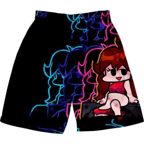 Personality Friday Night Funkin Shorts 3D Summer Holiday Men Boy Elastic Waist Shorts Hip hop Punk Youthful Style Beach Shorts