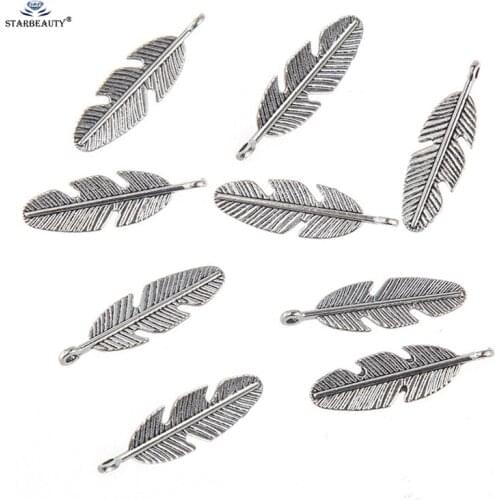 Starbeauty 10pcs Long Leaf DIY Fashion Jewelry Making Accessories Necklace Component Body Jewelry Findings Ear Piercing Parts