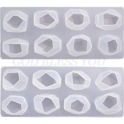 2 Styles Irregular Geometric Section Crystal Ore Epoxy Resin Mold Stones Ornaments Making Silicone Mould DIY Crafts Home Decor