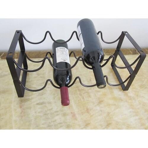 Vintage Creative Wire Wine Rack Bottles Wine Display Rack Stand Storage Holds 4 Bottles Home Accessory