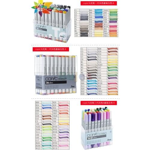 Japan OEM copic color marker 24 36 72 color alcohol oil clothing skin color animation product design illustration architectural
