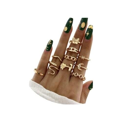 Snake Matching Rings for Women Anillos Mujer Ring Set Bagues Anillo Bohemian Jewellery Slytherin Accessories Couple Gift Sygnety