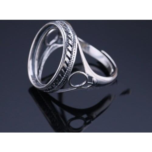 15*19mm 925 STERLING SILVER girl women Semi Mount Bases Blanks base blank Pad ring Setting wedding jewelry findings diy A2083