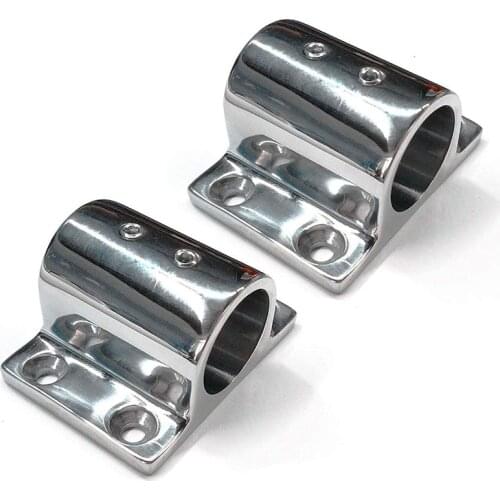 1 Pair Marine Boat Hand Rail 316 Stainless Steel 90 Degree Stanchion Rectangle Base Mount Hand Rail for 22mm Tube