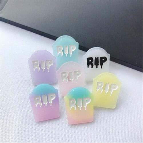1pc Personality Resin Pins RIP Tombstone Multicolor RIP Brooches for kids Coat decoration Jewelry Gifts