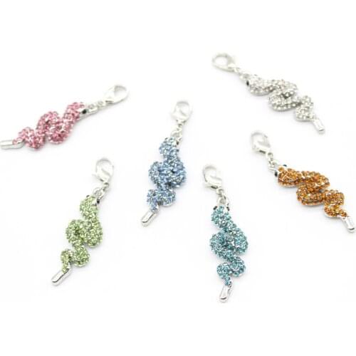 10pcs/lot Wholesale Fashion Alloy Pendant Lobster Clasp On Snake Pendants Charms Fit Chain Bracelet Jewelry Accessories