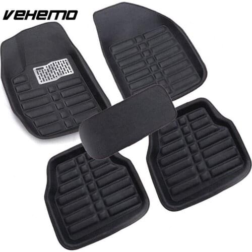 5pcs Left Driving Front and Rear Foot Pad Universal Accessories Driver Floor Mat Premium Waterproof Auto Carpet Driving