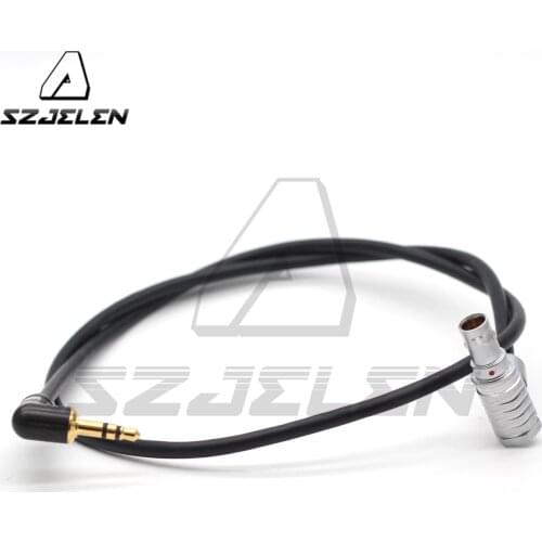 Alexa Mini LF Audio Line,3.5mm to New 0B 6Pin Elbow Connector Audio Port Double Track Cable for Camera ARRI Alexa Mini LF