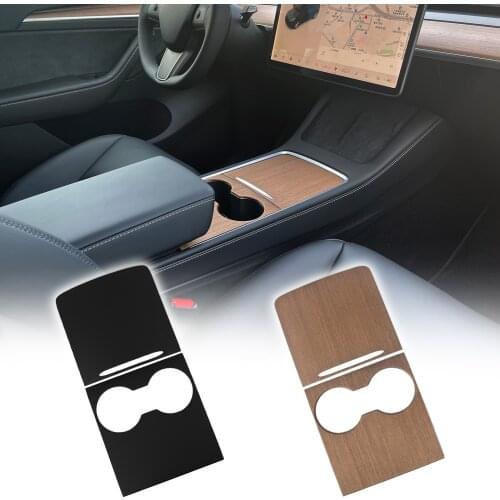 Car Central Control Panel Protective Wood Grain/Black For Tesla Model 3 2021 Accessories Interior Patch Car Styling