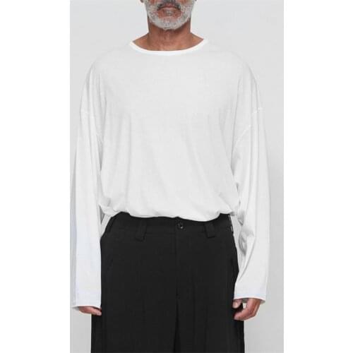 White round neck long sleeve T-shirt couple cotton bottoming shirt