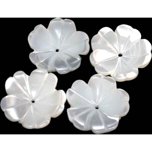 5 Pcs/lot 10-20MM White Natural Mother Pearl Flower Seashell Stone Shell Beads For Women Diy Jewelry Accessories Making