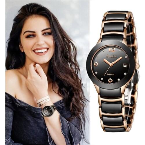 Top Luxury Brand Women Watch SUNKTA New Rose Gold Womens Stainless Steel Watches Ladies Waterproof Watch Fashion Casual Assista