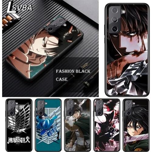 Anime Attack on Titan For Samsung Galaxy S21 S10 S10E S9 S8 S7 Note 20 10 9 8 Ultra 5G Plus Edge Pro Black Phone Case