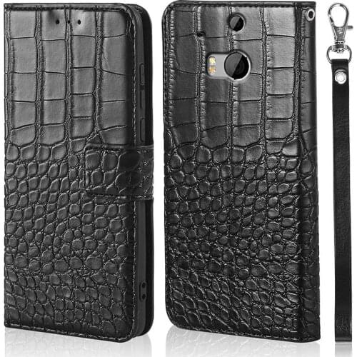 For HTC One M8 Crocodile skin Case Leather Flip Case on For HTC One M8s Lite Phone Case Cover Luxury Retro Magnetic Wallet Cover