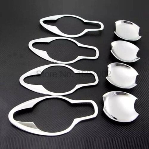 For Nissan Qashqai 2014 2015 2016 8pcs Car Door Handles Bowl Cup Caps Cover Trim Protectors Chromium Styling