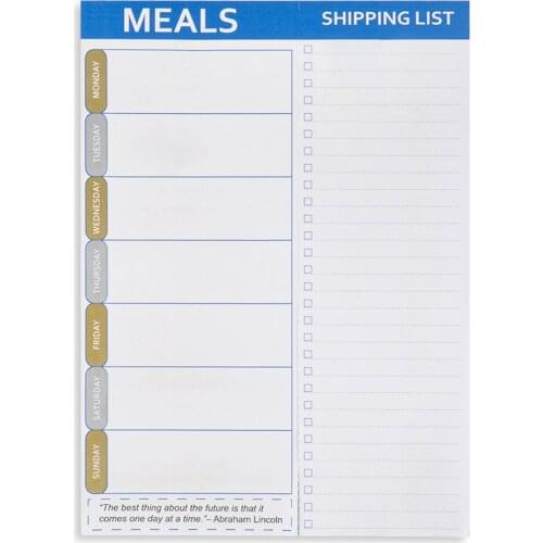 Meal Planner Pad and Grocery List Magnetic Notepad, 7x10” Meal Planning Pad with Tear Off Shopping List