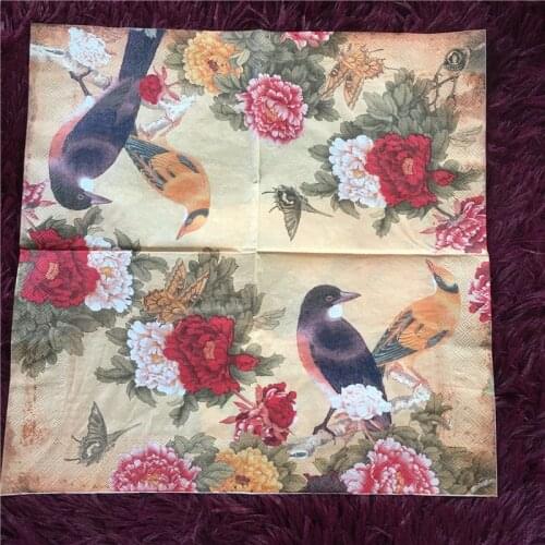 Decoupage paper napkins elegant tissue vintage towel pink bird flower butterfly birthday wedding party home beautiful decor 20
