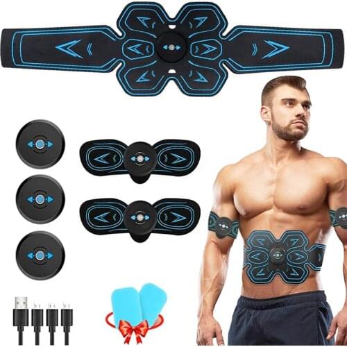 EMS Muscle Stimulator Abdominal Toning Belts EMS Abs Trainer Body Fitness Gym Workout Home Fitness Apparatus USB Rechargeable