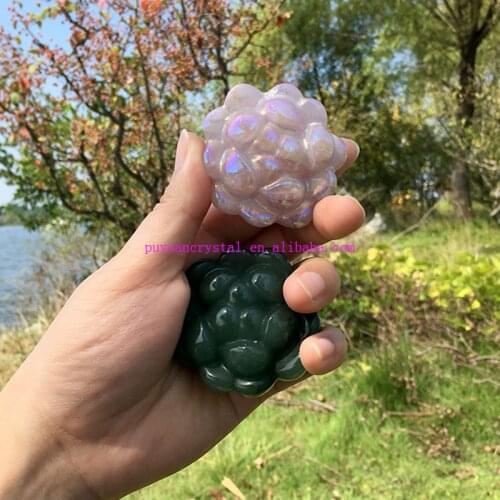Aura Natural Rose Quartz Carved Crystal Succulents Figurine Lotus Flower Statue Healing Crystal Aesthetic Room Decor Luck Gifts