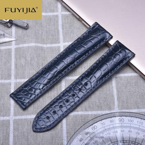 FUYIJIA 20MM Genuine Alligator Watchbands Custom Top Brand Strap Men Lady Watch Band 18MM 19MM Crocodile Leather Belt Waterproof