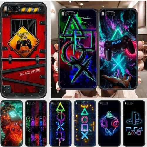 Game Controller PS4 Phone case For Xiaomi Mi Max Note 3 A2 A3 8 9 9T 10 Lite Pro Ultra black fashion waterproof painting bumper