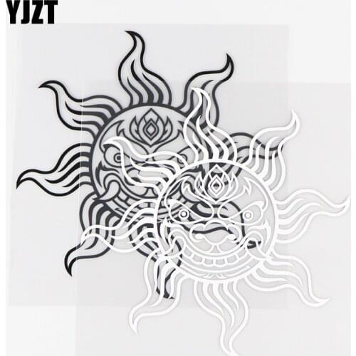 YJZT 15×15CM Personalized Sun Body Modified Vinyl Car Stickers Decals Black / Silver 10A-0497