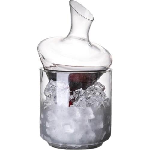 Interesting 1000ml with Ice Bucket Wine Separator Lead-Free Crystal Glass Whiskey Vodka Brandy Bottle Bar Festival Hip Flask