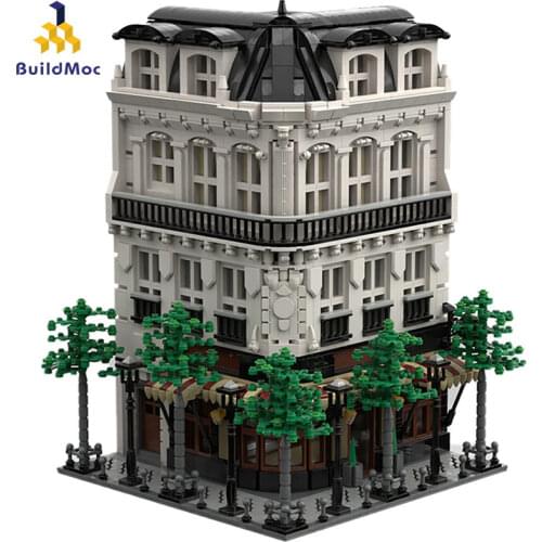 BuildMoc City Buildings Classic Shop Castle Architecture Building Blocks MOC City Street View House Bricks Educational Kids Toys