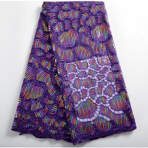 SJD LACE African Lace Fabric 2021 High Quality Mesh Sequin Fabrics Sew-on Rhinestone Lace Nigerian Wedding For Women Dress A2397