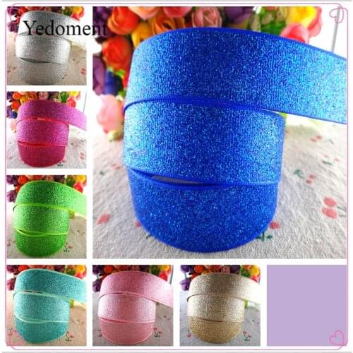18060105, 7/8" 22mm 10 yards glitter foil printed grosgrain ribbons gift packaging DIY handmade materials