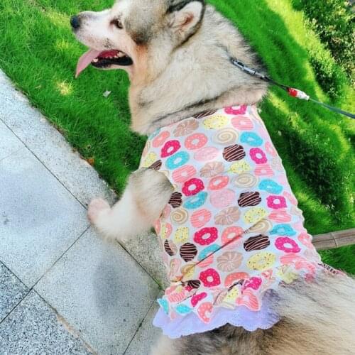 Summer Dog Clothing Puppy Small Dog Dress Big Large Dog Clothes Skirt Poodle Pomeranian Golden Retriever Costume Pet Outfit