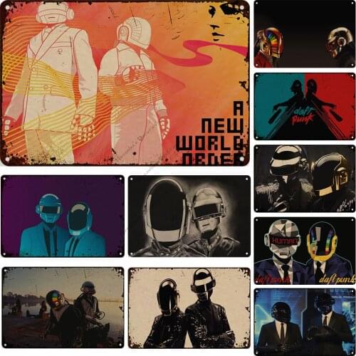 Daft Punk Band Metal Tin Sign Singer Band Metal Signs Poster Metal Plaque Bar Club Bedroom Decorative Plate Music Wall Decor