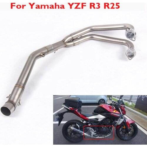 Motorcycle Exhaust System Connect Link Pipe Slip on Modified Connection Link Pipe for Yamaha R25 R3 YZF-R3 YZF-R25