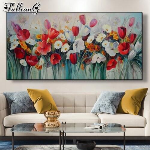 FULLCANG color flowers mosaic 5d diy diamond painting full square round drill rhinestone embroidery kits wall decoration FG0168