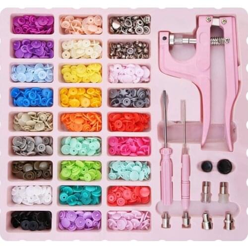 Snaps Fasteners Kit, Snap Buttons T5 with Installment Tool Kit Colorful Plastic Snaps for Sewing Clothing Crafting