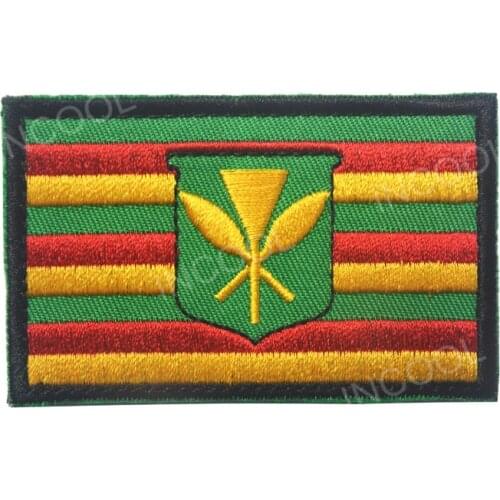 Embroidery Patch USA American States Hawaii Flag Patch Hook & Loop Patch Tactical Emblem Applique Embroidered Badges