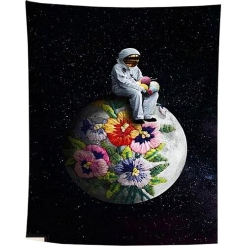Space tapeestry tenture murale wall hanging astronaut blanket wall cloth livingroom backdrop