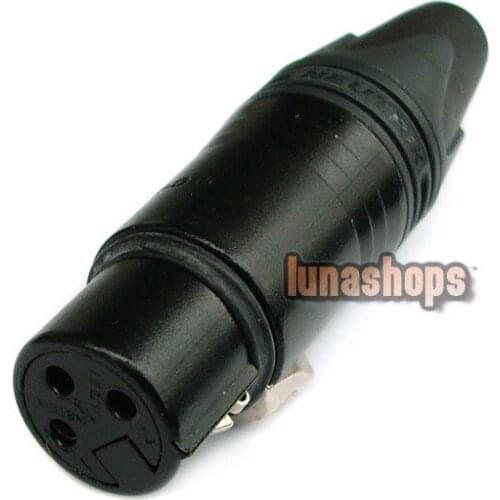 Neutrik NC3FXX-B 3 Pin Female XLR Cable Connector Black Housing w/Gold Contacts LN002660