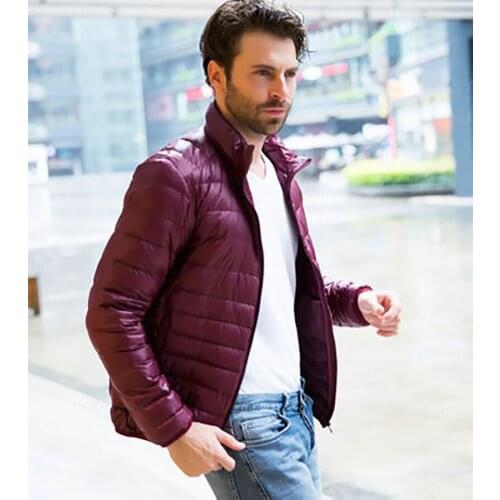 New 2020 Ultra Light Down Jacket Men Winter Coats 90 White Duck Down Stand Collar Parka Winter Coat Men Plus size 6XL YYJ0034