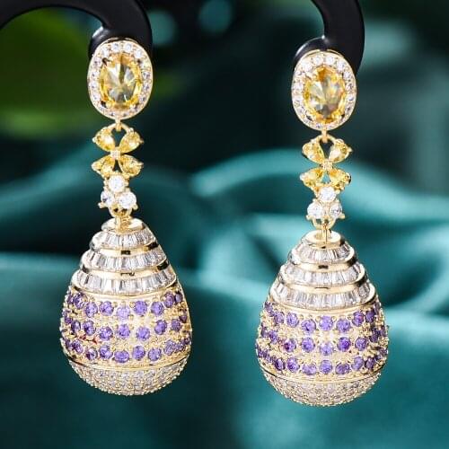New Trendy Gorgeous Waterdrop Earrings for Noble Women Bridal Wedding Earrings Jewelry Ladies Daily Accessories korean earrings